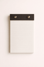 Petite Linen Notepad, Premium Keten Kaplama Cep Defteri-Kahverengi