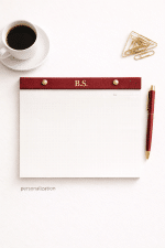 Grande Linen Desk Notepad - Merlot - Görsel 7