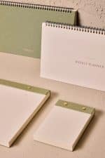 Premium Soft Yeşil Keten Kaplama Grande & Petite Notepad + Haftalık Planlayıcı 3’lü Set - Görsel 5
