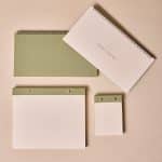 Premium Soft Yeşil Keten Kaplama Grande & Petite Notepad + Haftalık Planlayıcı 3’lü Set