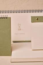 Premium Soft Yeşil Keten Kaplama Grande & Petite Notepad + Haftalık Planlayıcı 3’lü Set - Görsel 7