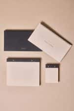 Premium Gri Keten Kaplama Grande & Petite Notepad + Haftalık Planlayıcı 3’lü Set