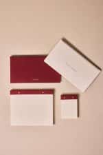 Premium Kırmızı Keten Kaplama Grande & Petite Notepad + Haftalık Planlayıcı 3’lü Set