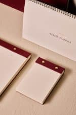 Premium Kırmızı Keten Kaplama Grande & Petite Notepad 2’li Set - Görsel 9