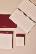 Premium Kırmızı Keten Kaplama Grande & Petite Notepad + Haftalık Planlayıcı 3’lü Set - Görsel 3