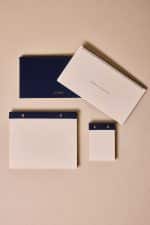 Premium Lacivert Keten Kaplama Grande & Petite Notepad + Haftalık Planlayıcı 3’lü Set