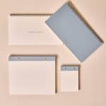 Premium Soft Mavi Keten Kaplama Grande & Petite Notepad + Haftalık Planlayıcı 3’lü Set