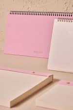 Premium Pembe Keten Kaplama Grande & Petite Notepad + Haftalık Planlayıcı 3’lü Set - Görsel 8