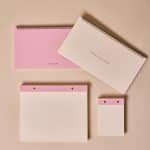 Premium Pembe Keten Kaplama Grande & Petite Notepad + Haftalık Planlayıcı 3’lü Set