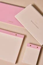 Premium Pembe Keten Kaplama Grande & Petite Notepad 2’li Set - Görsel 10