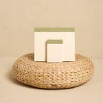 Premium Soft Yeşil Keten Kaplama Grande & Petite Notepad 2’li Set