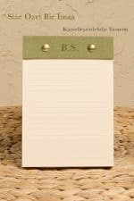 Petite Notepad Soft Yeşil Keten Kumaş Kaplama Özel Tasarım Notluk - Görsel 9