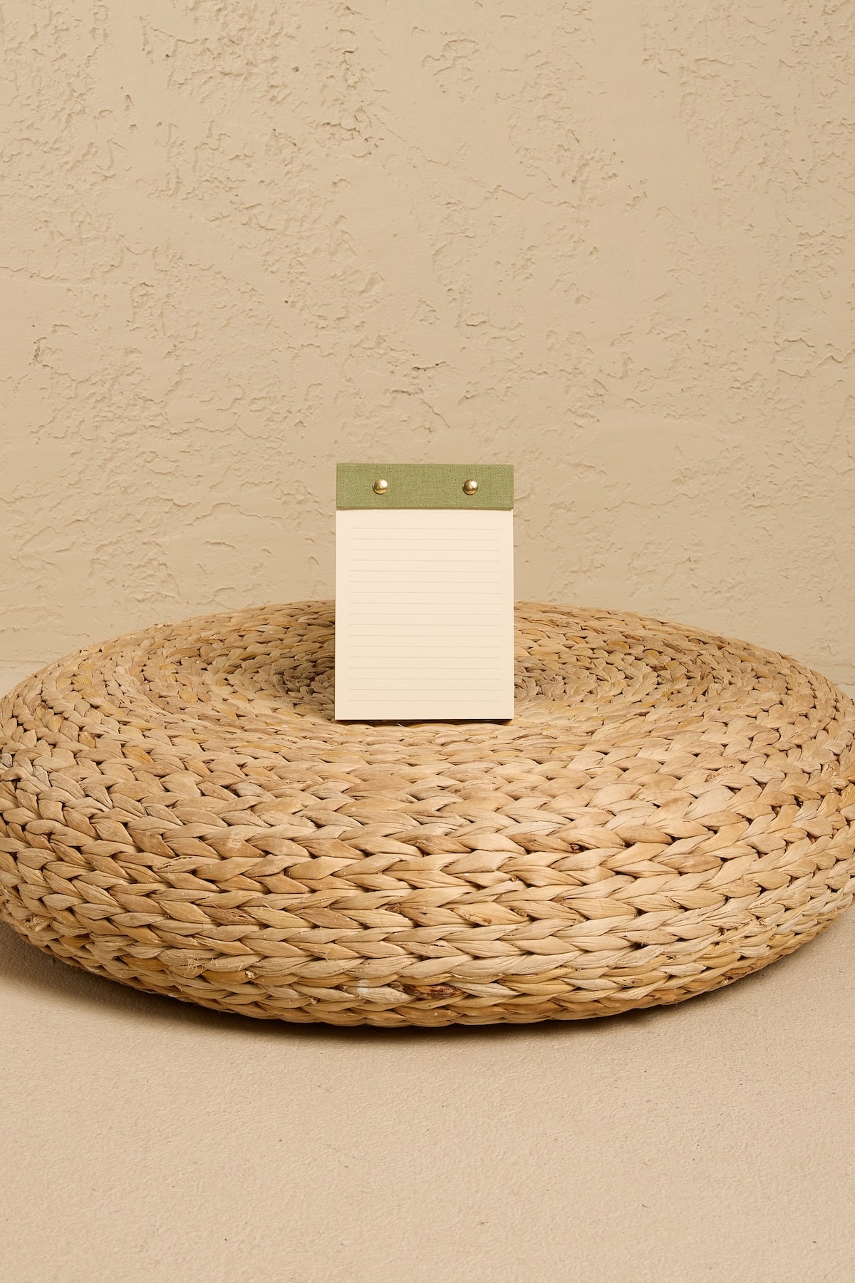 versory-acik-yesil-notluk-on Petite Notepad Soft Yeşil Keten Kumaş Kaplama Özel Tasarım Notluk - Görsel 1