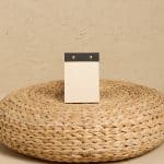 Petite Notepad Gri Keten Kumaş Kaplama Özel Tasarım Notluk