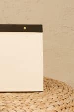 Grande Notepad Kahverengi Keten Kumaş Kaplama Özel Tasarım - Görsel 2