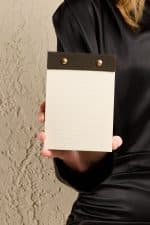 Petite Notepad Kahverengi Keten Kumaş Kaplama Özel Tasarım Notluk - Görsel 4
