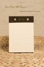 Petite Notepad Kahverengi Keten Kumaş Kaplama Özel Tasarım Notluk - Görsel 9