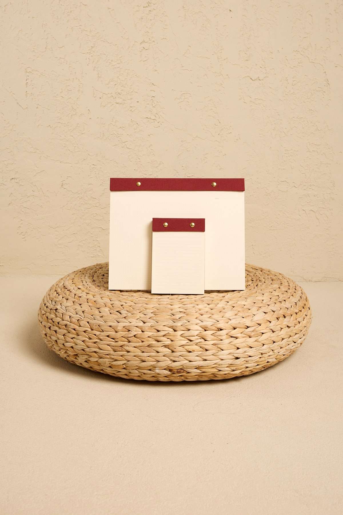 versory-kirmizi-ikili-notepad Premium Kırmızı Keten Kaplama Grande & Petite Notepad 2’li Set - Görsel 1