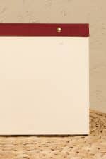 Grande Notepad Kırmızı Keten Kumaş Kaplama Özel Tasarım - Görsel 2
