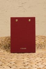 Petite Notepad Bordo Keten Kumaş Kaplama Özel Tasarım Notluk - Görsel 6
