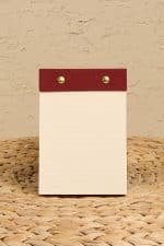 Petite Notepad Bordo Keten Kumaş Kaplama Özel Tasarım Notluk - Görsel 2