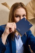 Petite Notepad Lacivert Keten Kumaş Kaplama Özel Tasarım Notluk - Görsel 7
