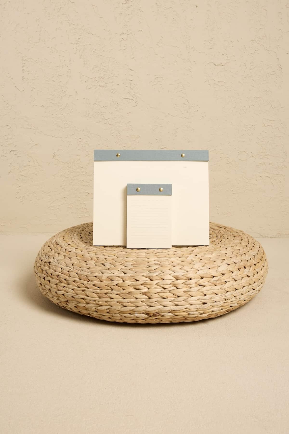 versory-mavi-ikili-notepad-seti Premium Soft Mavi Keten Kaplama Grande & Petite Notepad 2’li Set - Görsel 1