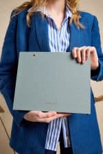 Grande Notepad Soft Mavi Keten Kumaş Kaplama Özel Tasarım - Görsel 7