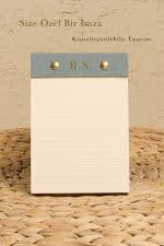 Petite Notepad Soft Mavi Keten Kumaş Kaplama Özel Tasarım Notluk - Görsel 9
