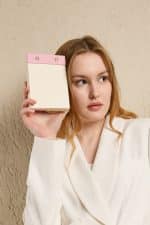 Petite Notepad Pembe Keten Kumaş Kaplama Özel Tasarım Notluk - Görsel 4