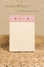 Petite Notepad Pembe Keten Kumaş Kaplama Özel Tasarım Notluk - Görsel 9