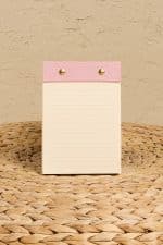 Petite Notepad Pembe Keten Kumaş Kaplama Özel Tasarım Notluk - Görsel 2