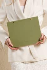 Grande Notepad Soft Yeşil Keten Kumaş Kaplama Özel Tasarım - Görsel 8