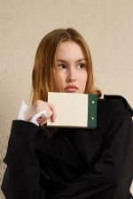 Petite Notepad Koyu Yeşil Keten Kumaş Kaplama Özel Tasarım Notluk - Görsel 3