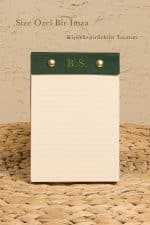 Petite Notepad Koyu Yeşil Keten Kumaş Kaplama Özel Tasarım Notluk - Görsel 9